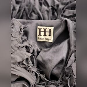 HAUTE HIPPIE Grey Silk Long Vest Women's Medium
